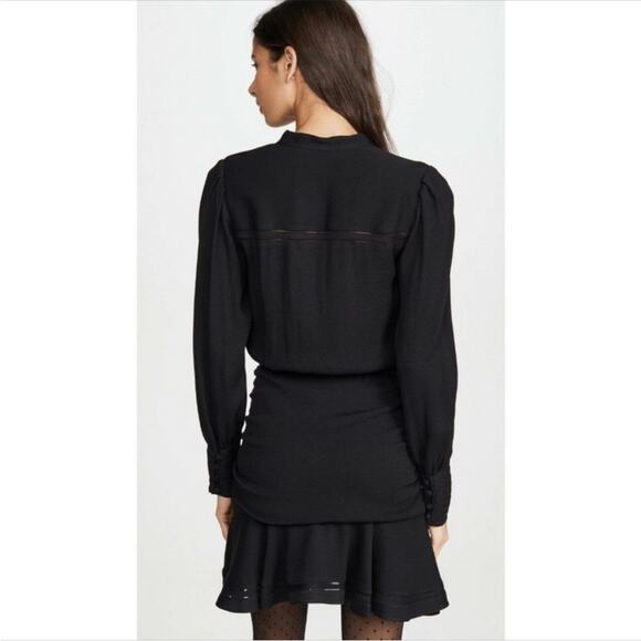Veronica Beard Jasper Lattice Detail Long Sleeve Dress in Black Size 4 - Picture 2 of 7